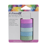 X-Press It Glitter Deco Tape Mermaid 12mmx3mm 5 rolls
