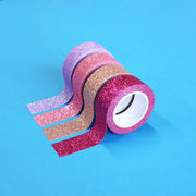 X-Press It Glitter Deco Tape Pinks 15mm x 3m x 4 rolls